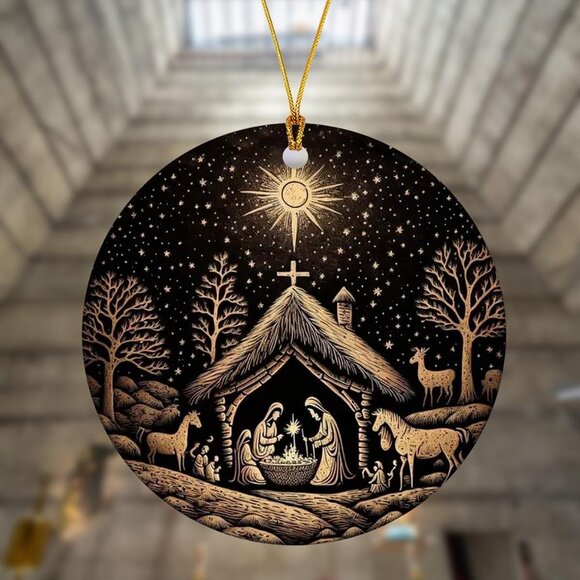 Set of 3 Nativity Music Sheet “Believe” Acrylic Ornaments Christian Christmas - Picture 3 of 3